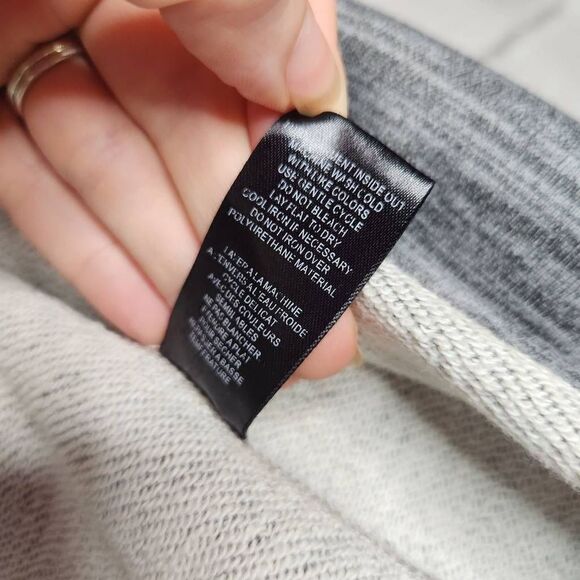 BlankNYC Waterfall Faux Leather Knit Drape Jacket Black Gray Size Small - Picture 12 of 15